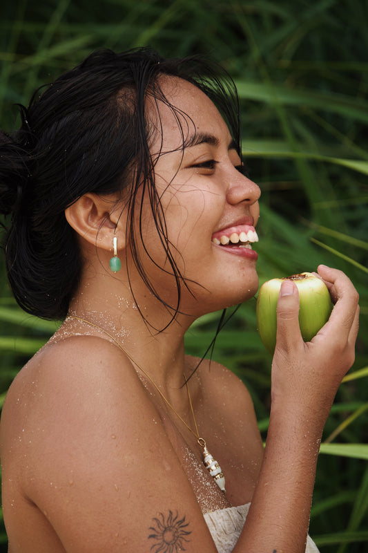 Avez Green Aventurine Earrings